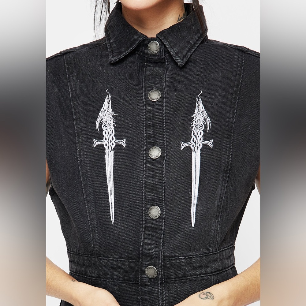 NWT Disturbia Kilgharrah Denim Midi Dress US 6 / UK 10 - Picture 2 of 10
